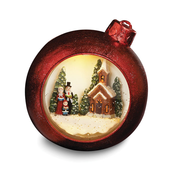 Red Carolers Lighted Plastic Dome Ornament