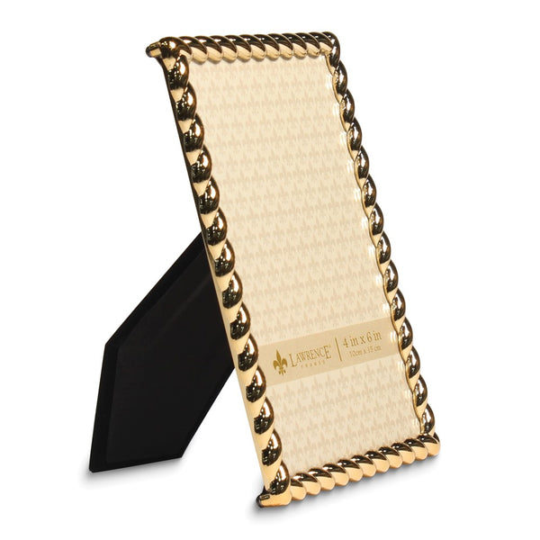 Gold-tone 4x6 Rope Metal Photo Frame