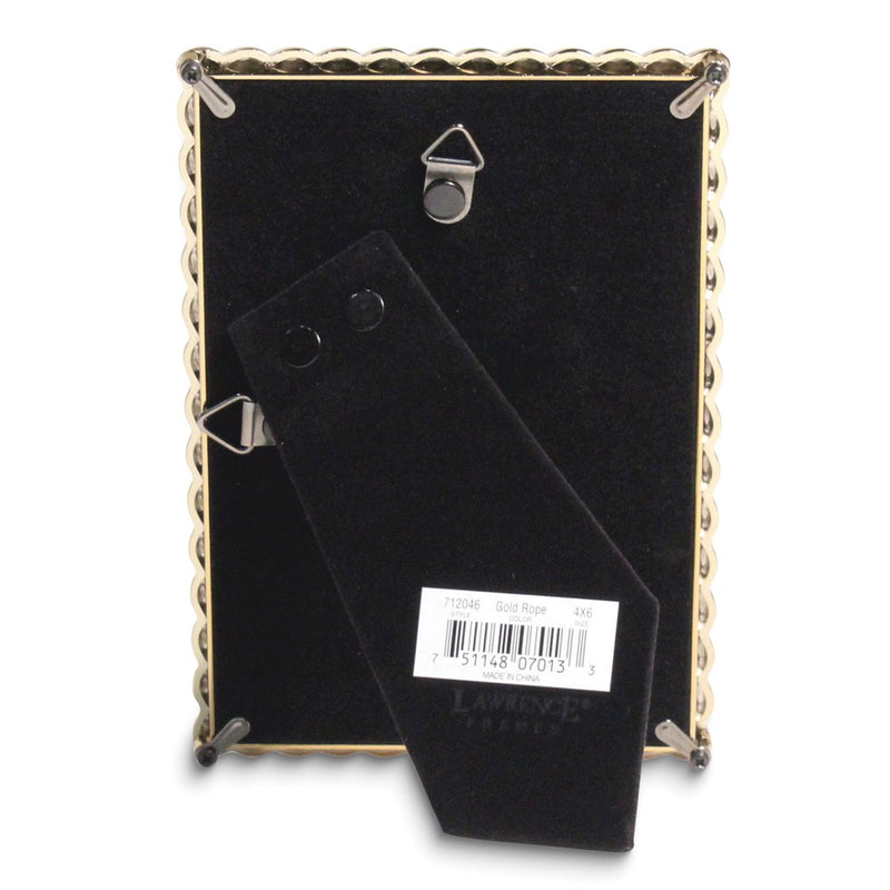 Gold-tone 4x6 Rope Metal Photo Frame