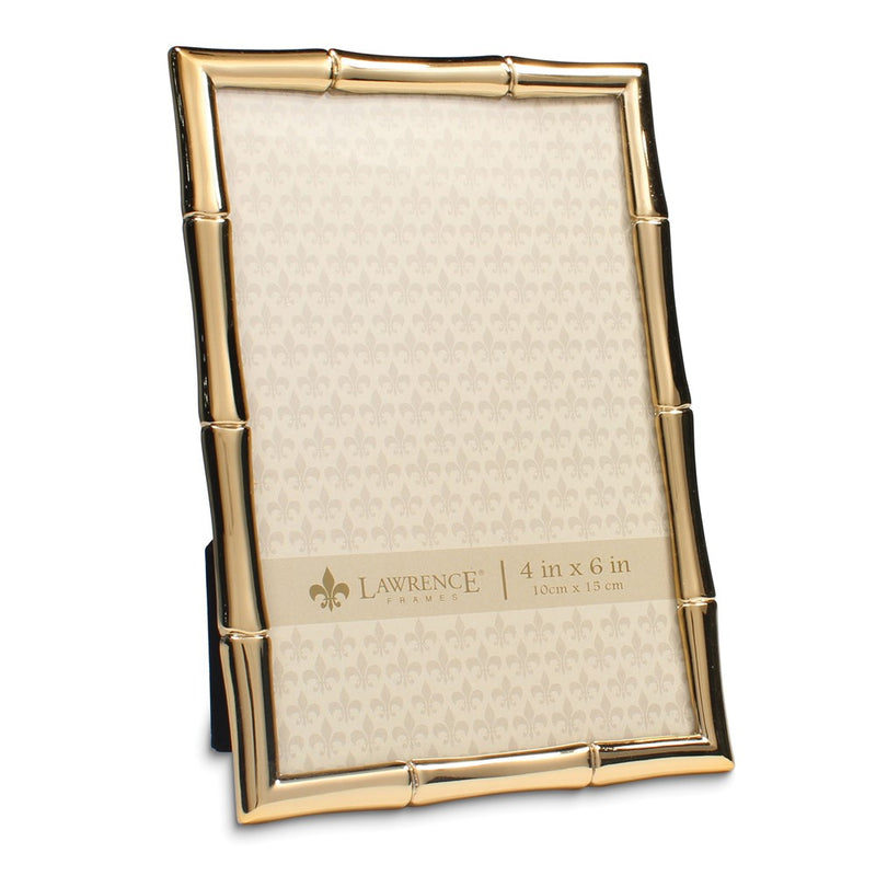 Gold-tone 4x6 Bamboo Metal Photo Frame