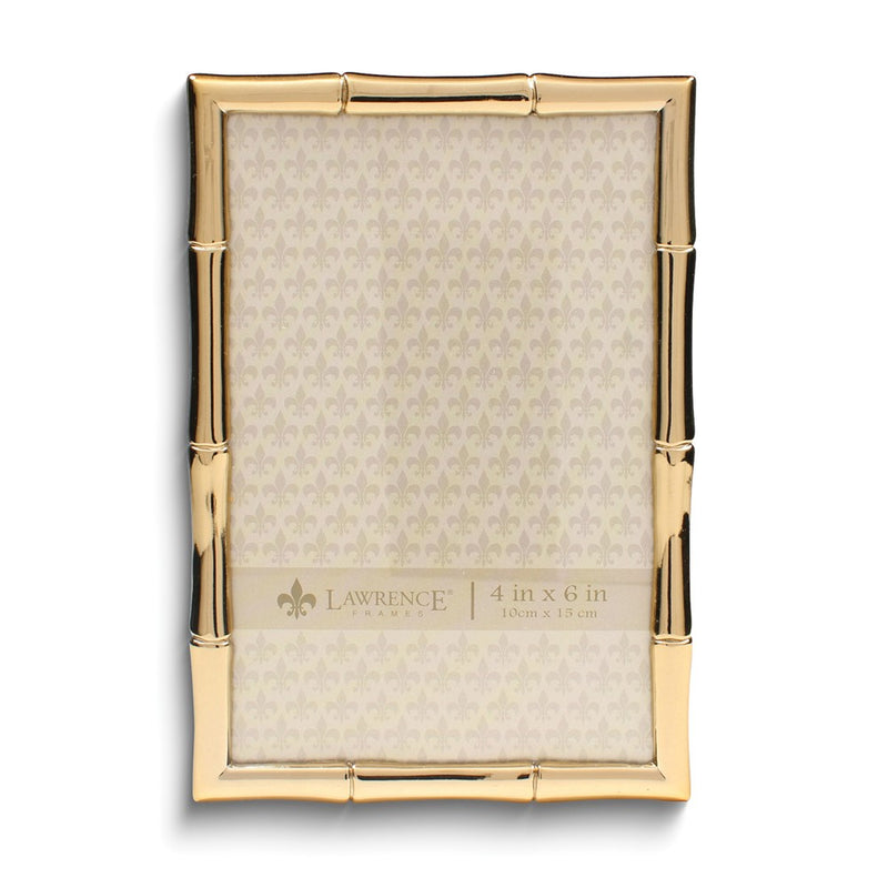 Gold-tone 4x6 Bamboo Metal Photo Frame