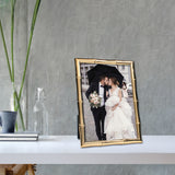Gold-tone 5x7 Bamboo Metal Photo Frame
