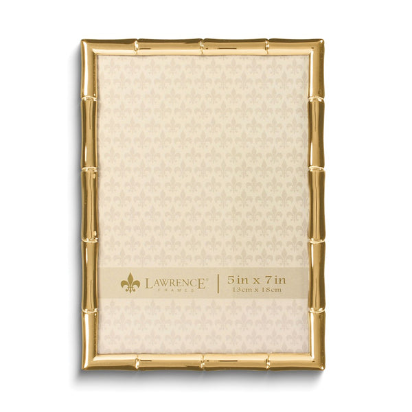 Gold-tone 5x7 Bamboo Metal Photo Frame