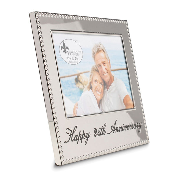 Silver-tone HAPPY 25th ANNIVERSARY 4x6 Photo Frame