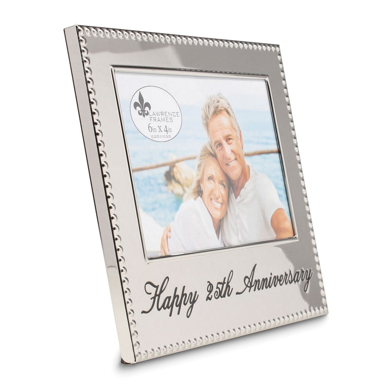 Silver-tone HAPPY 25th ANNIVERSARY 4x6 Photo Frame