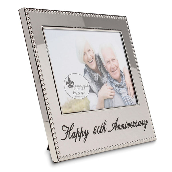 Silver-tone HAPPY 50th ANNIVERSARY 4x6 Photo Frame