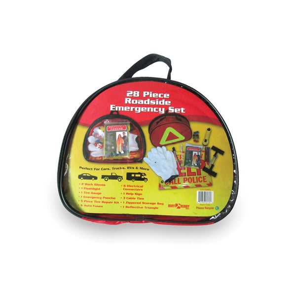 Emergency Roadside Tool Kit in Reflective Warning Case