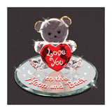 Glass Baron LOVE YOU TO THE MOON AND BACK with Bear Red Handcrafted Glass Figurine