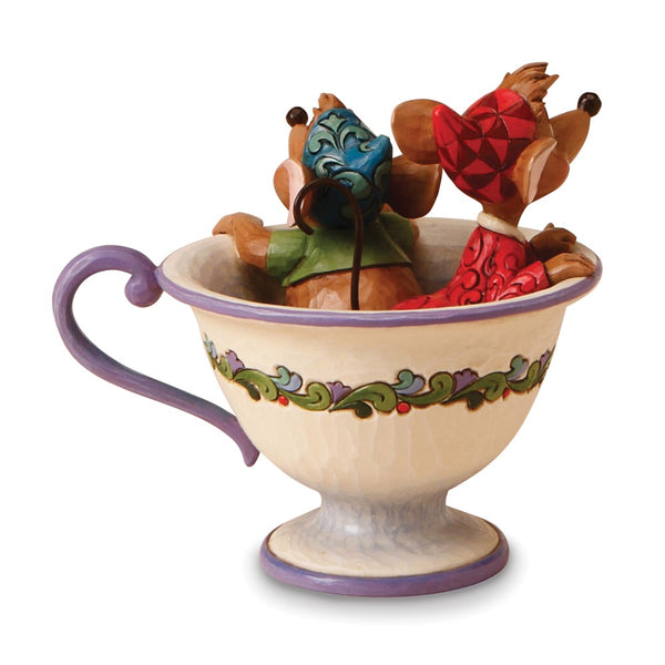Disney Traditions by Jim Shore TEA FOR TWO Jaq and Gus in a Teacup Figurine