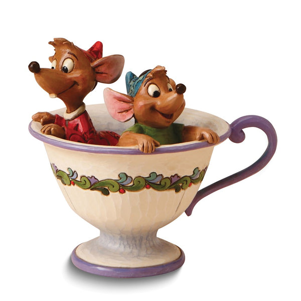 Disney Traditions by Jim Shore TEA FOR TWO Jaq and Gus in a Teacup Figurine