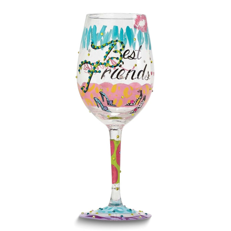 Lolita Hand-painted Best Friends Always Wine Glass