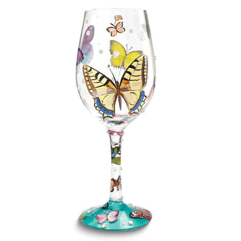 Lolita Hand-painted Butterfly Wishes Wine Glass
