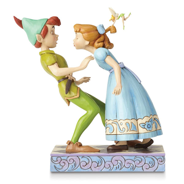 Disney Traditions by Jim Shore AN UNEXPECTED KISS Peter Pan, Wendy and Tinker Bell Figurine