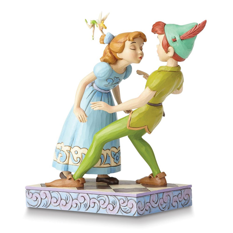 Disney Traditions by Jim Shore AN UNEXPECTED KISS Peter Pan, Wendy and Tinker Bell Figurine