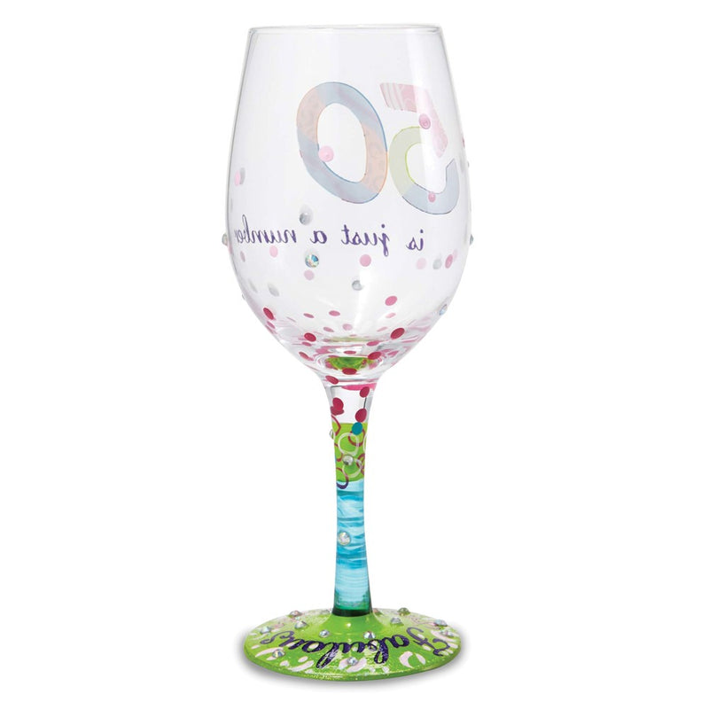 Lolita Hand-painted 50 IS JUST A NUMBER Wine Glass