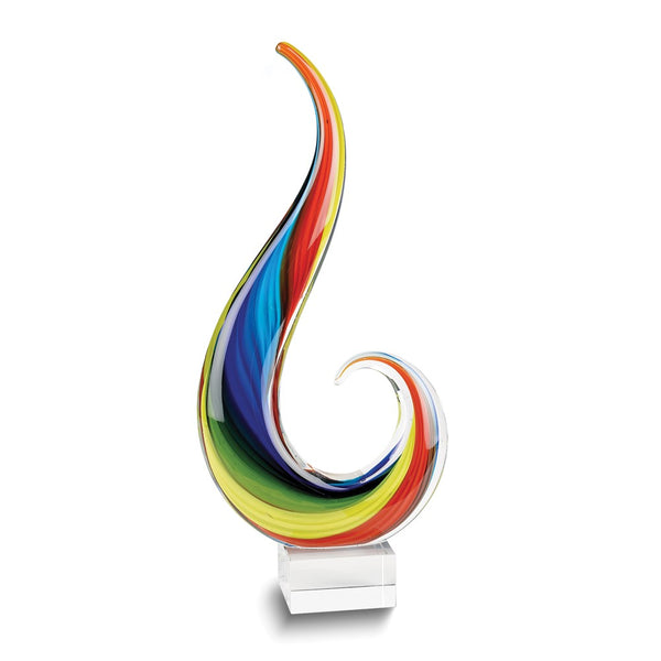 Badash Rainbow Note Handcrafted Glass with Crystal Base Centerpiece