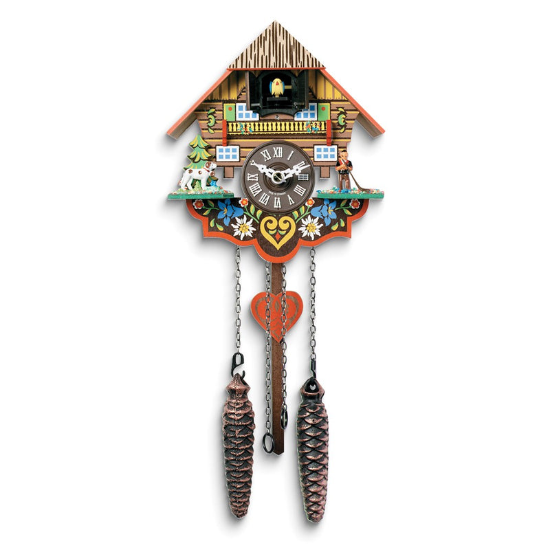 Musical Hand-Painted Battery Operated Cuckoo Clock Plays 12 Melodies