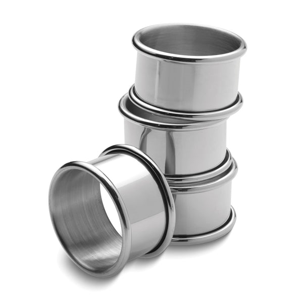 Empire Set of 4 Polished Pewter Napkin Rings