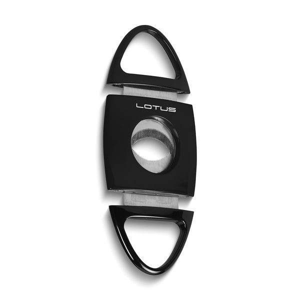 Lotus Jaws Glossy Black 58-Ring Gauge Serrated Stainless Steel Blade Cigar Cutter