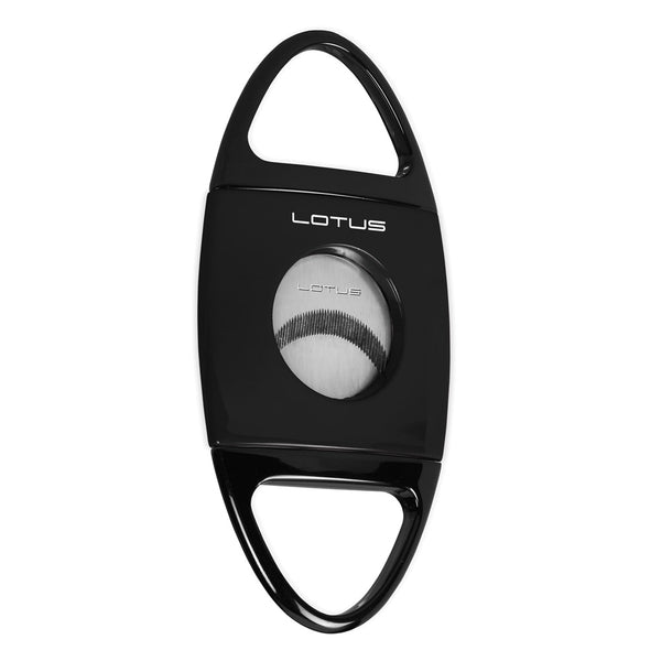 Lotus Jaws Glossy Black 58-Ring Gauge Serrated Stainless Steel Blade Cigar Cutter