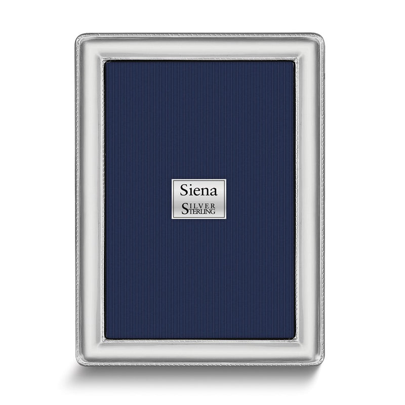 Sterling Silver Tarnish Resistant Rope Edge 4x6 Photo Frame with Finished Wood Back