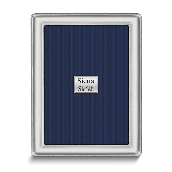 Sterling Silver Tarnish Resistant Rope Edge 8x10 Photo Frame with Finished Wood Back