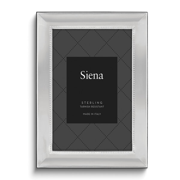 Bilaminate Sterling Silver Beaded 4x6 Photo Frame