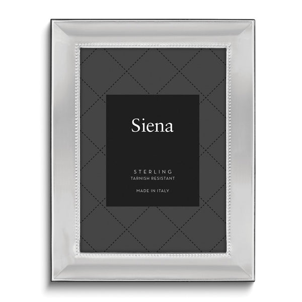 Bilaminate Sterling Silver Beaded 8x10 Photo Frame