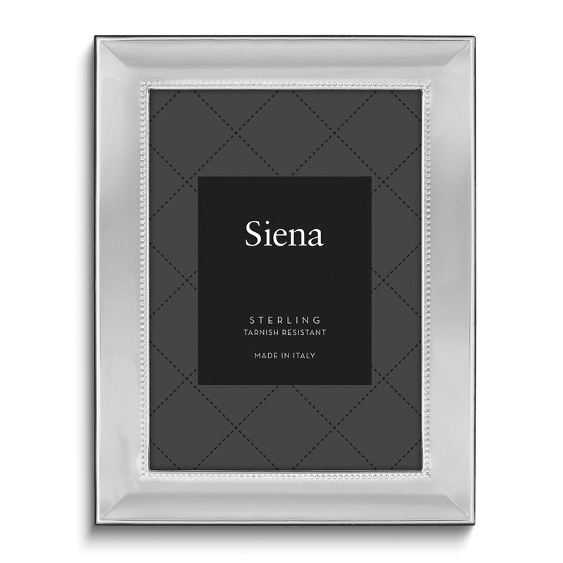 Bilaminate Sterling Silver Beaded 8x10 Photo Frame