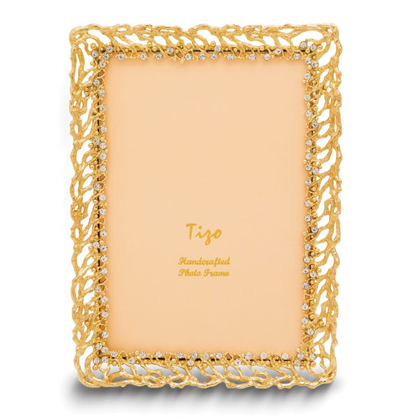 Gold-tone Ivy with Crystals 4x6 Photo Frame