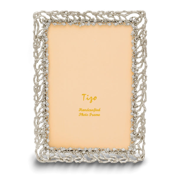 Silver-tone Ivy with Crystals 4x6 Photo Frame
