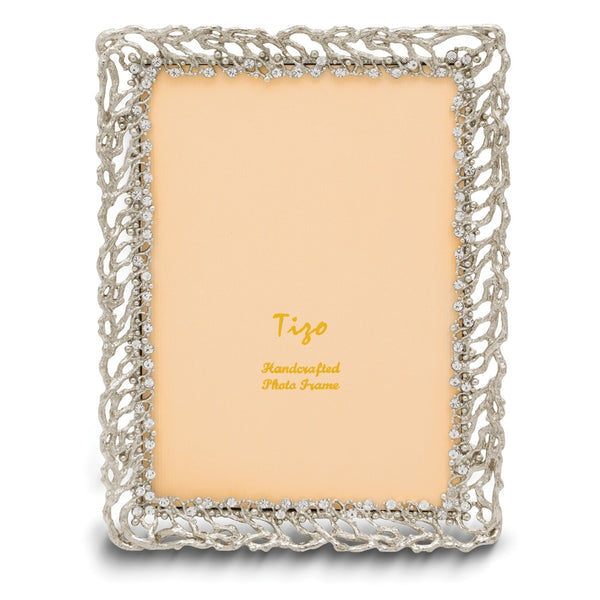 Silver-tone Ivy with Crystals 5x7 Photo Frame