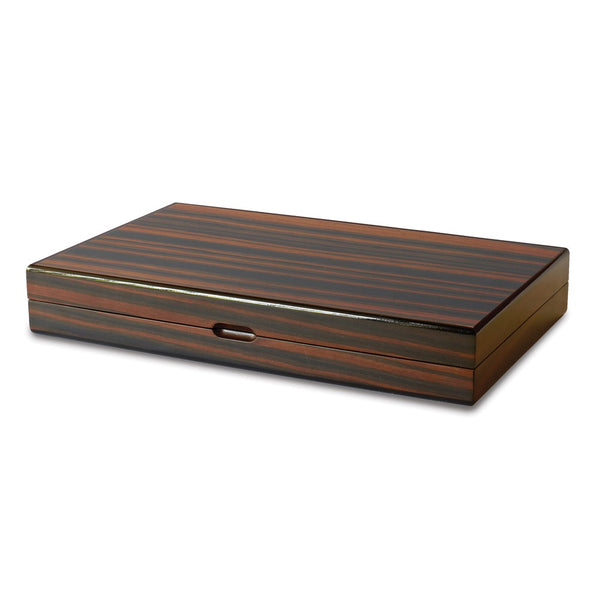 Backgammon Set In High Gloss Ebony Finish Wood Case