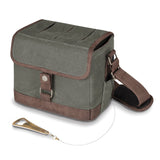 Khaki Waxed Cotton Canvas Beer Caddy Cooler with Retractable Bottle Opener