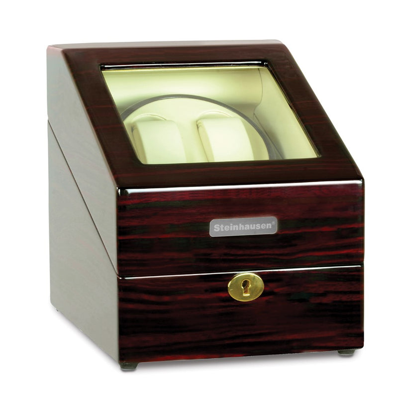 Steinhausen Heritage Cherry Finish Dual Watch Winder w/Storage