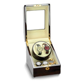 Steinhausen Heritage Cherry Finish Dual Watch Winder w/Storage