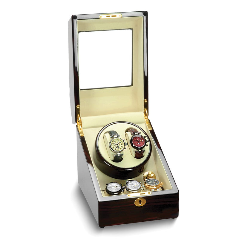 Steinhausen Heritage Cherry Finish Dual Watch Winder w/Storage