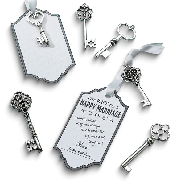 Lillian Rose Set of 24 Silver-tone Keys and Key to Marriage Tags