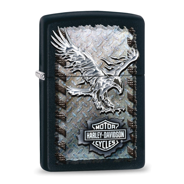 Zippo Harley Davidson Black Matte Iron Eagle Lighter