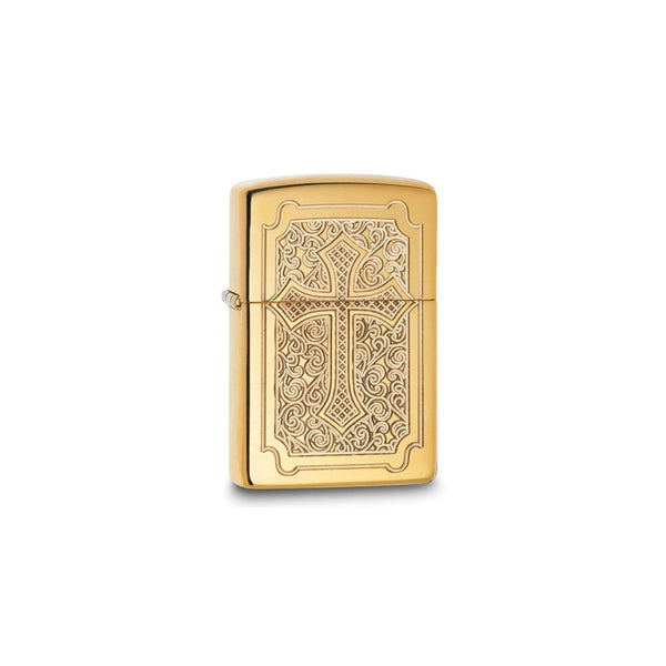 Zippo Armor High Polished Brass Cross Lighter