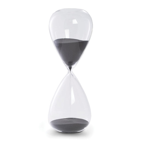 90 Minute Hand-blown Glass Black Sand Timer