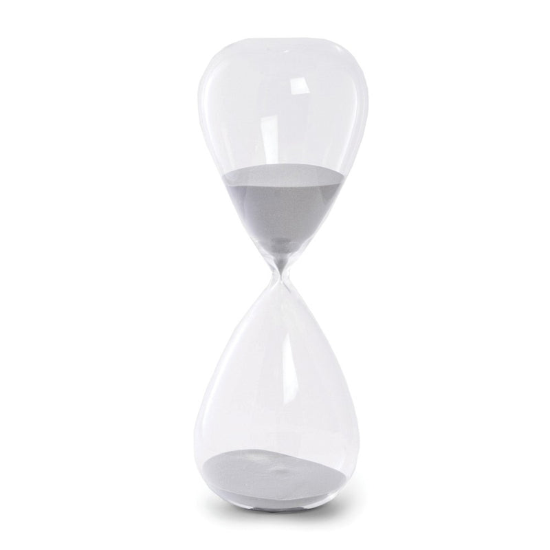 90 Minute Hand-blown Glass Grey Sand Timer