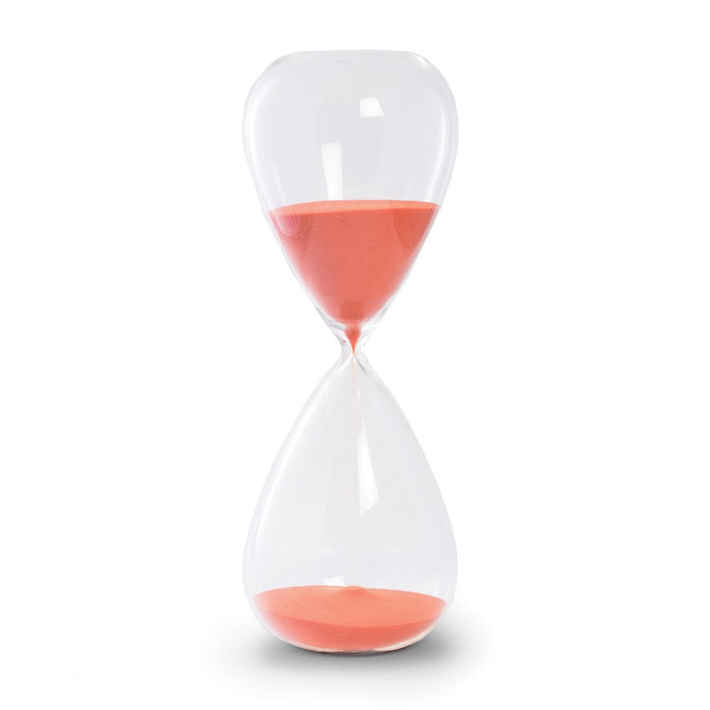 Red-Orange Sand Hand-blown Glass 90-Minute Hourglass