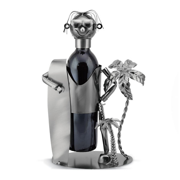 Surfer Handcrafted Metal Wine Caddy