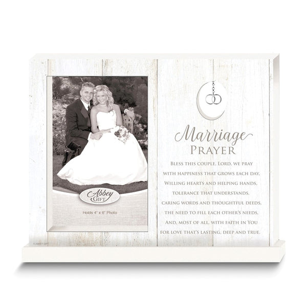 MARRIAGE PRAYER 4x6 Standing Frame with Double Rings Charm