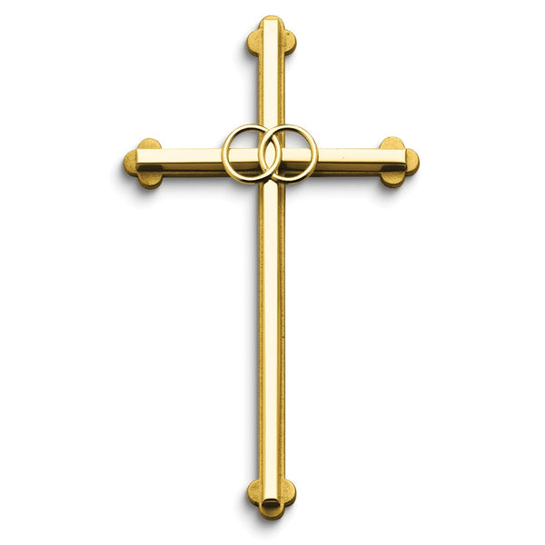 Gold-tone Double Rings Wedding Cross