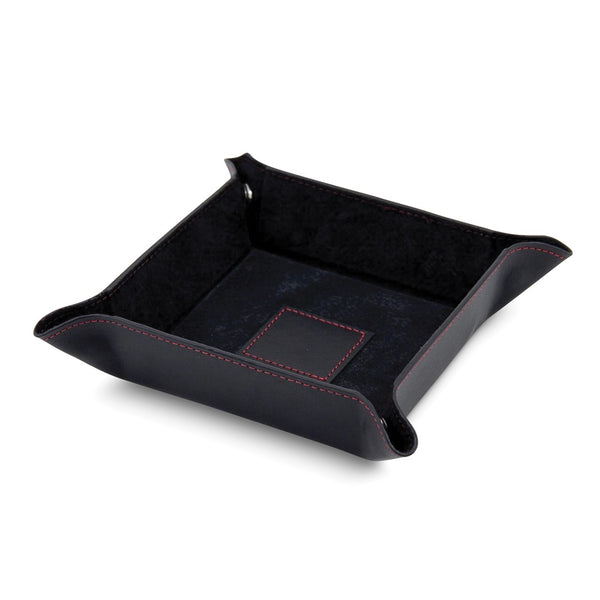 Black Leather Snap Valet Tray