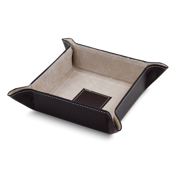 Brown Leather Snap Valet Tray