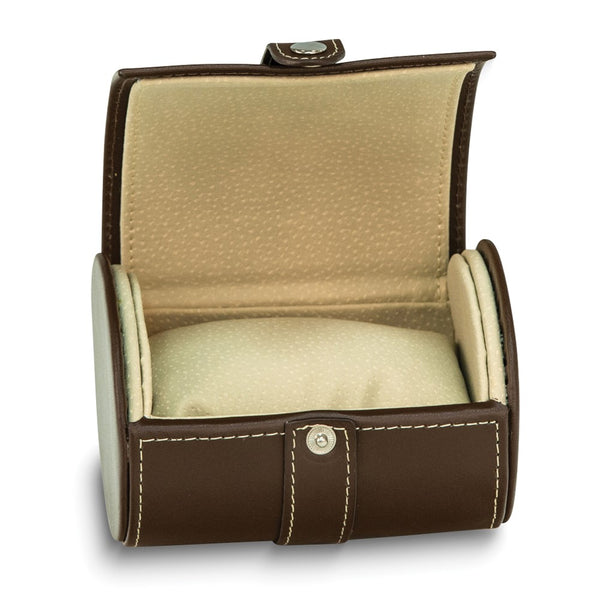 Brown Leather Single Watch Travel Case