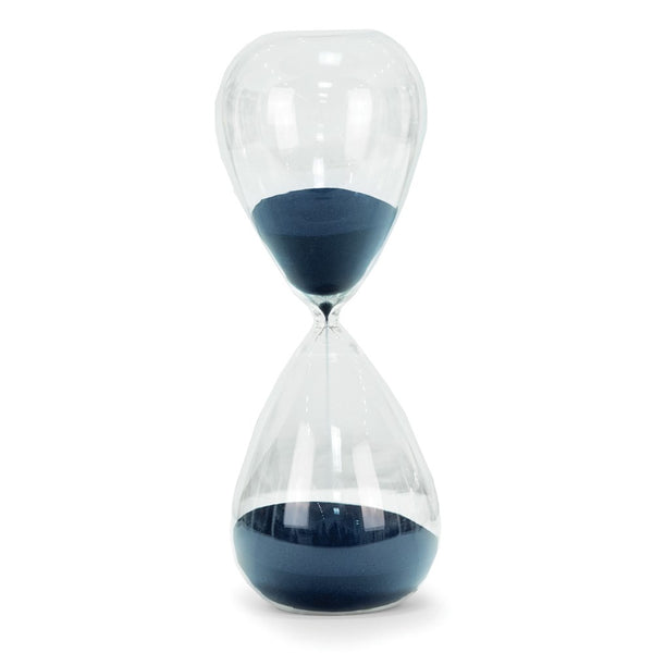 90 Minute Hand-blown Glass Navy Sand Timer